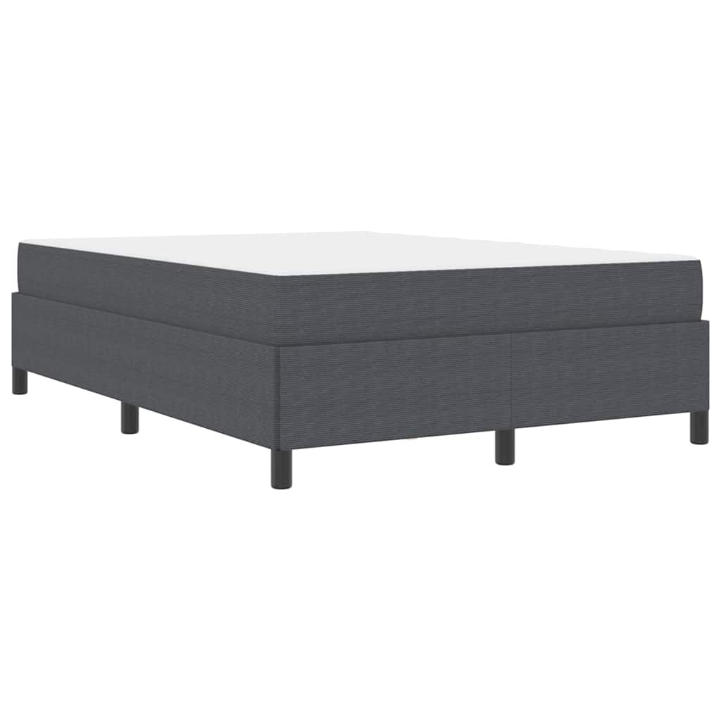 Bed Frame Dark grey 140 x 200 cm Corduroy fabric