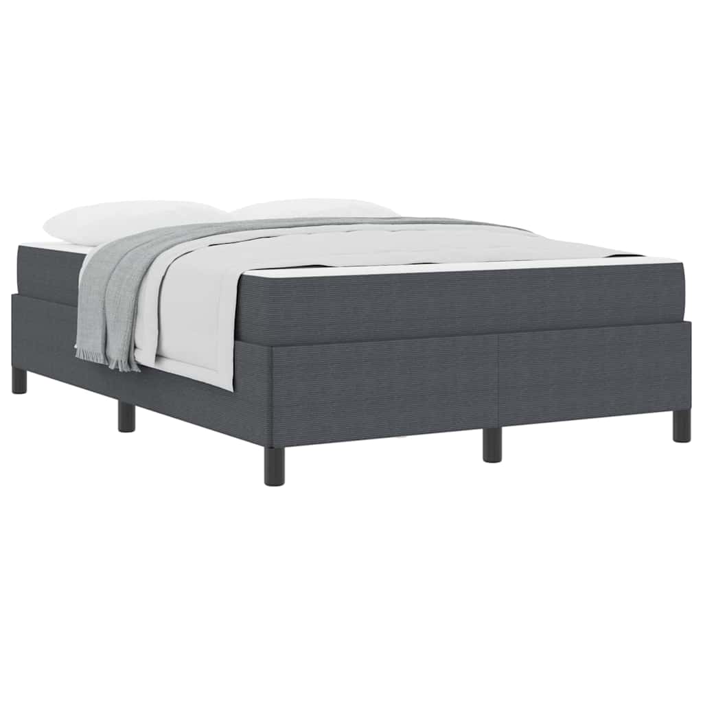 Bed Frame Dark grey 140 x 200 cm Corduroy fabric