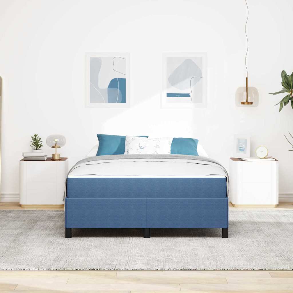 Bed Frame Blue 140 x 200 cm Corduroy fabric