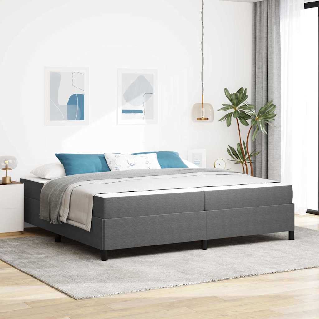 Bed Frame Light grey 200 x 200 cm Corduroy fabric