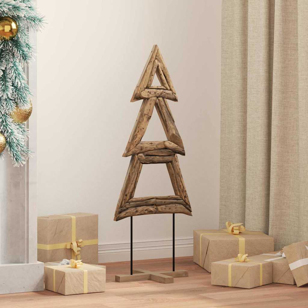 Christmas Tree with Stand Brown 90 cm Solid teak wood
