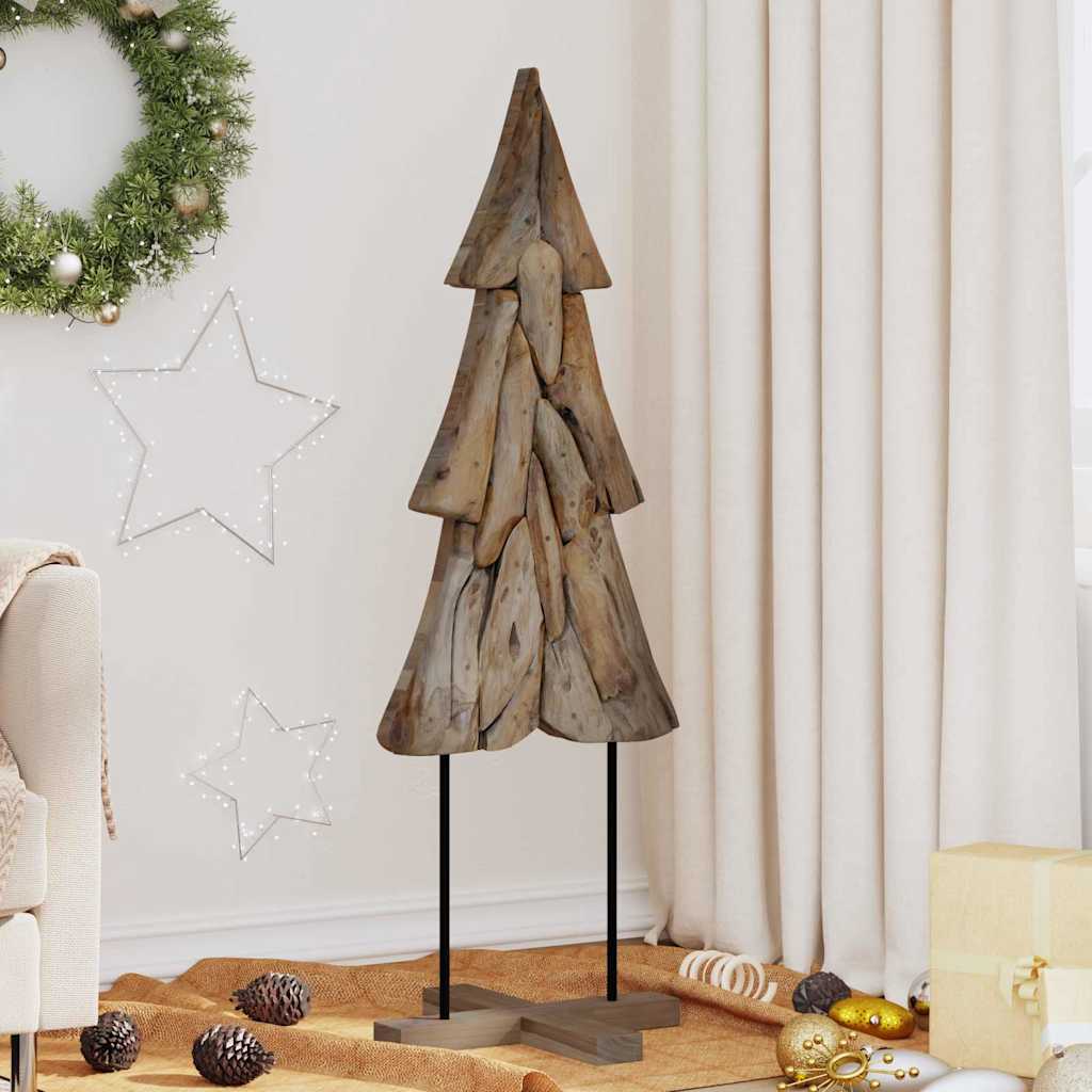 Christmas Tree with Stand Brown 120 cm Solid teak wood