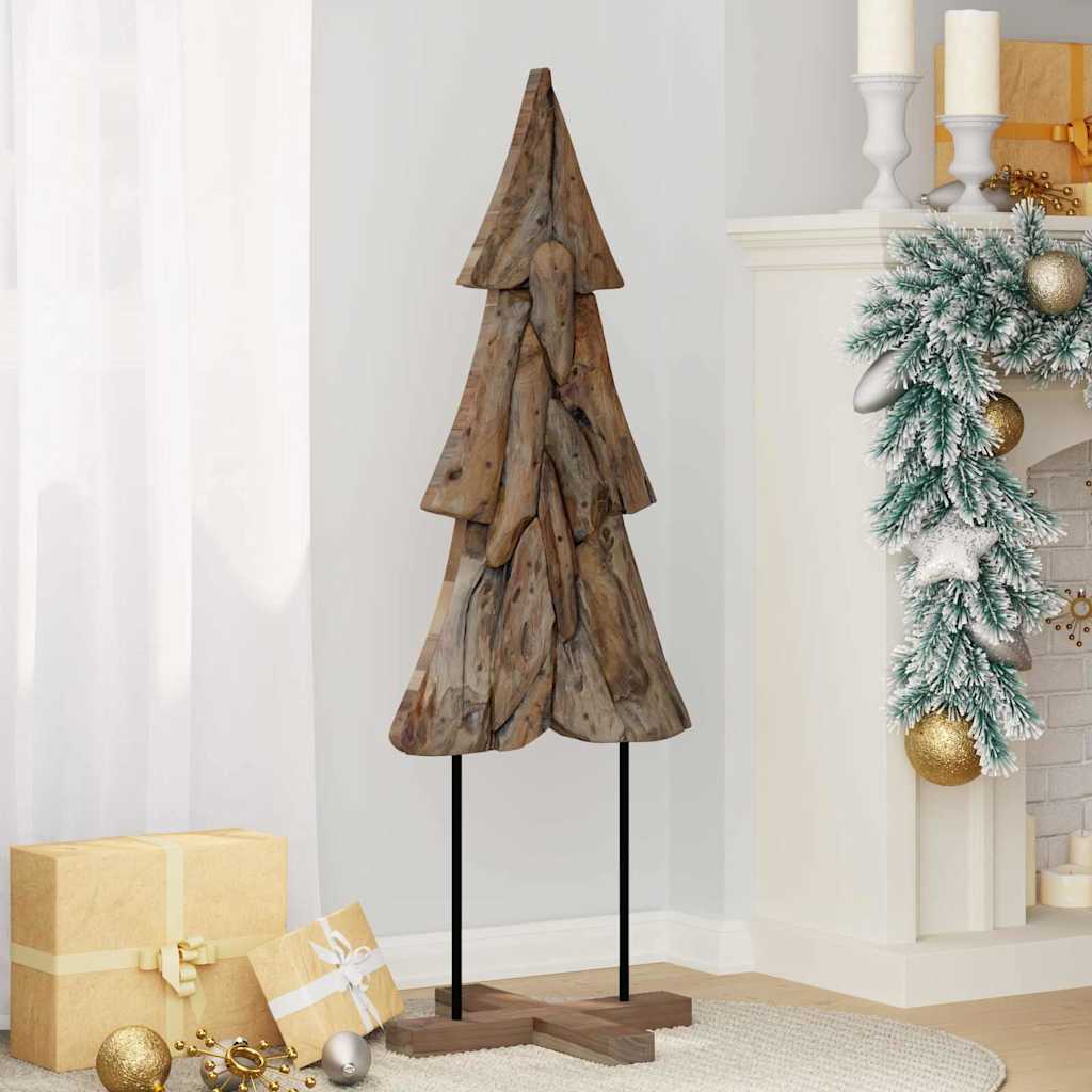 Christmas Tree with Stand Brown 120 cm Solid teak wood