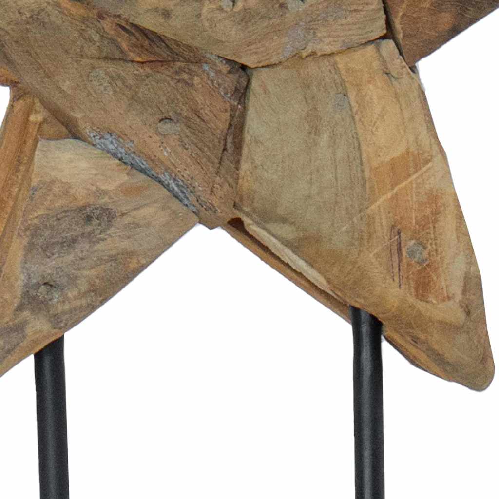 Christmas Star Brown 30 x 5 x 45 cm Solid Teak Wood