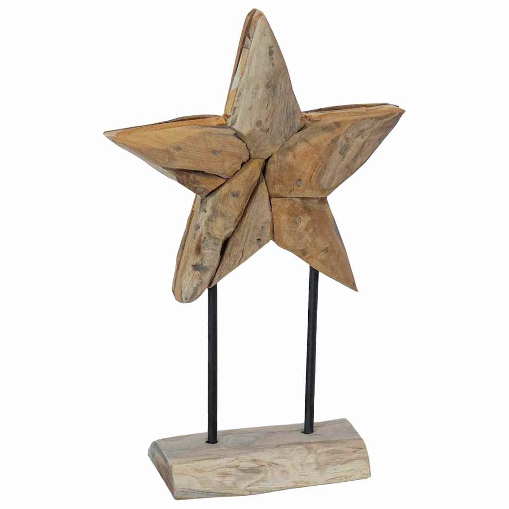 Christmas Star Brown 30 x 5 x 45 cm Solid Teak Wood