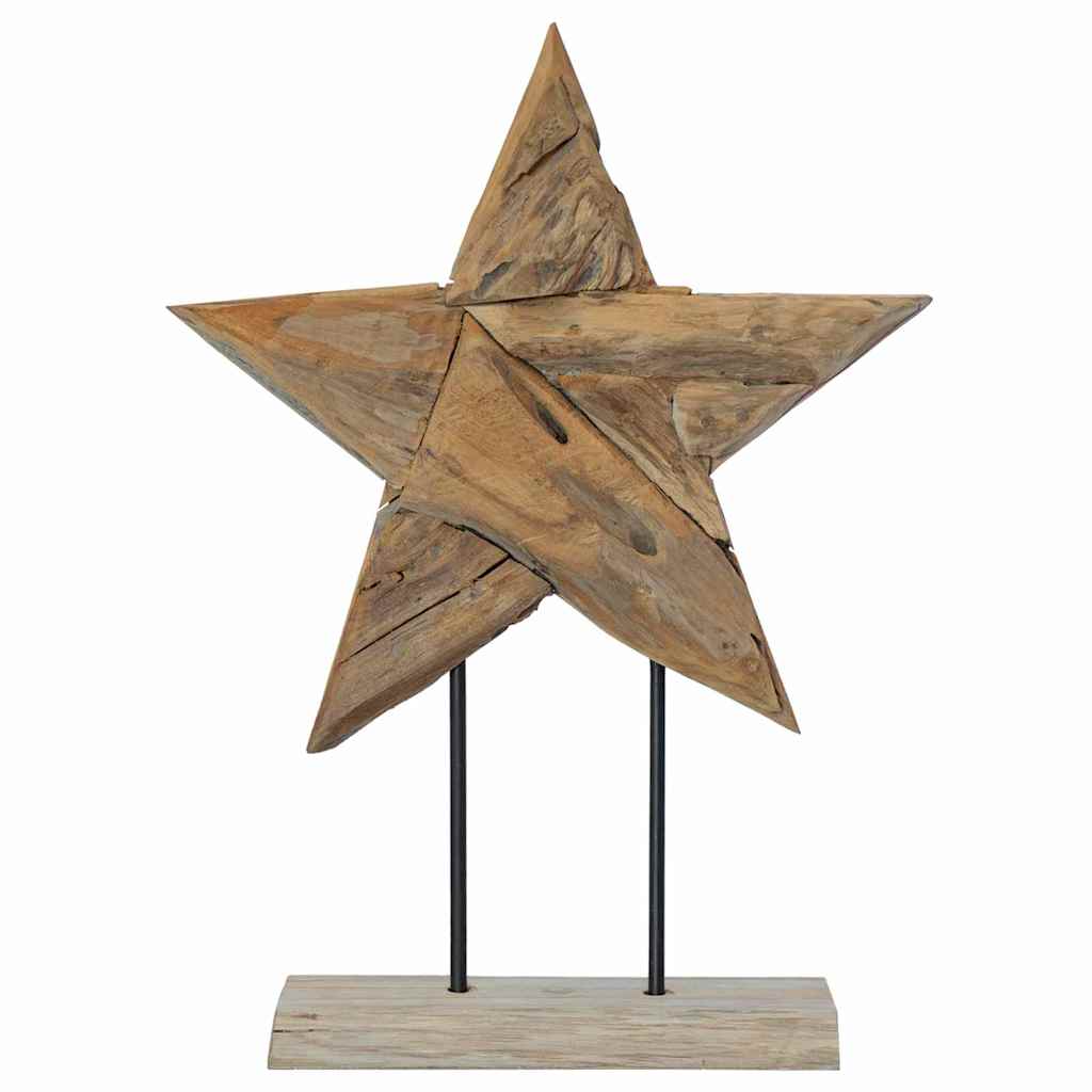 Christmas Star Brown 45 x 5 x 60 cm Solid Teak Wood