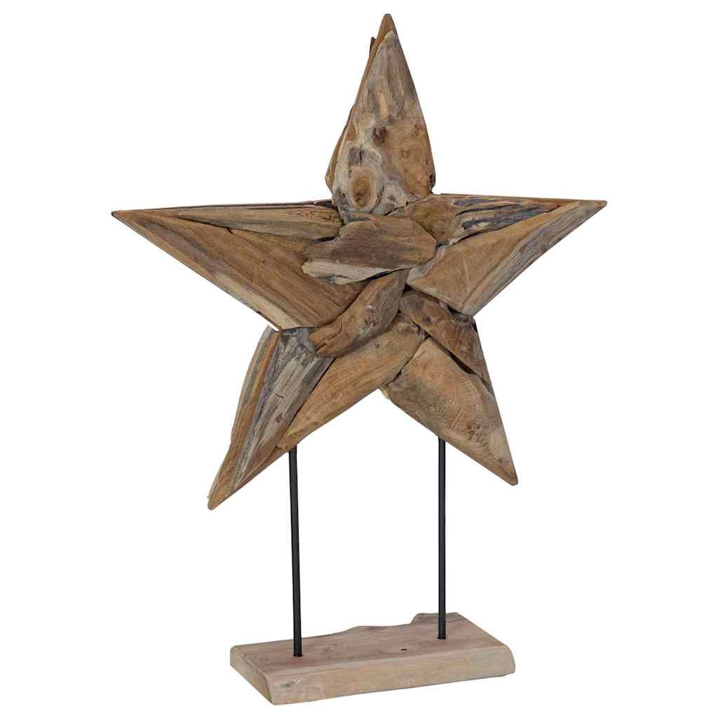 Christmas Star Brown 60 x 5 x 75 cm Solid Teak Wood