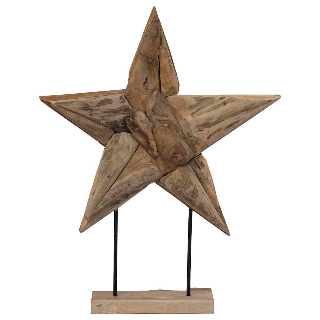 Christmas Star Brown 60 x 5 x 75 cm Solid Teak Wood