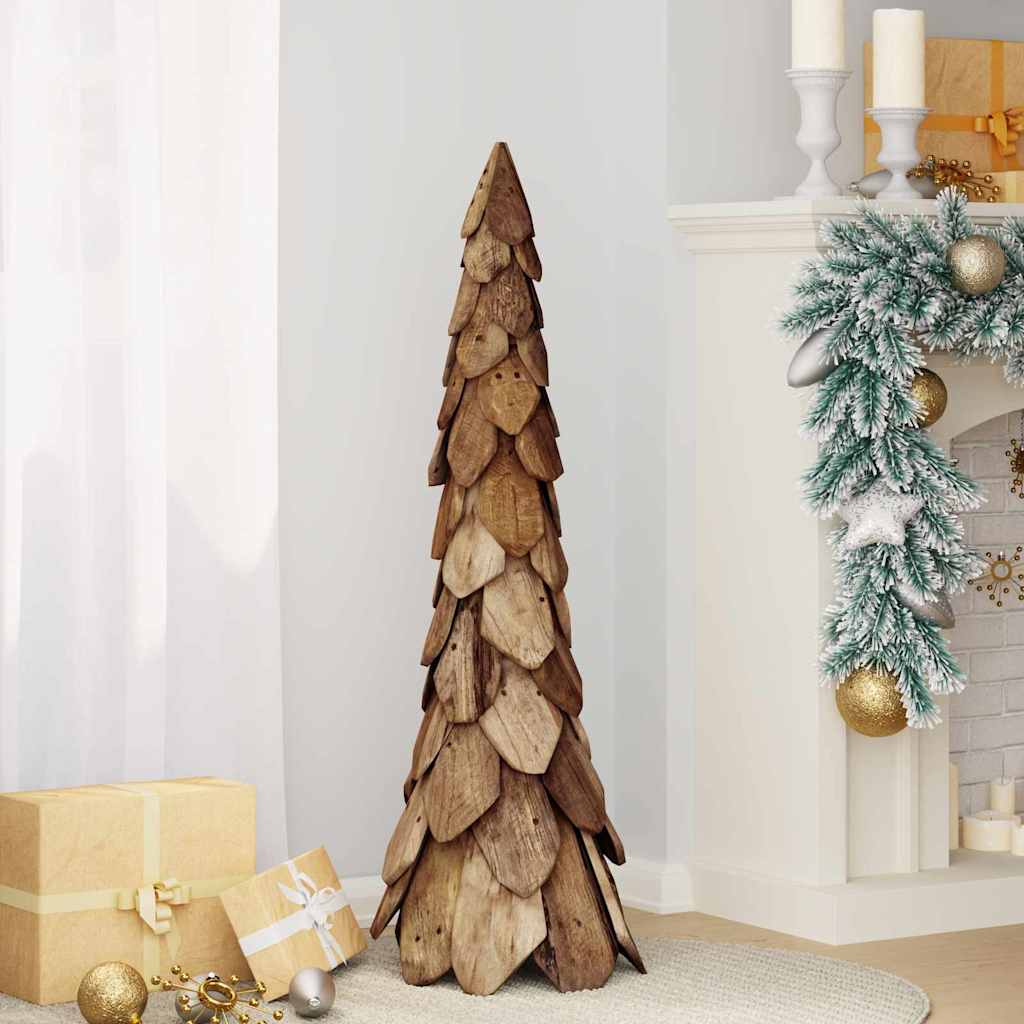 Christmas Tree with Stand Brown 110 cm Solid teak wood