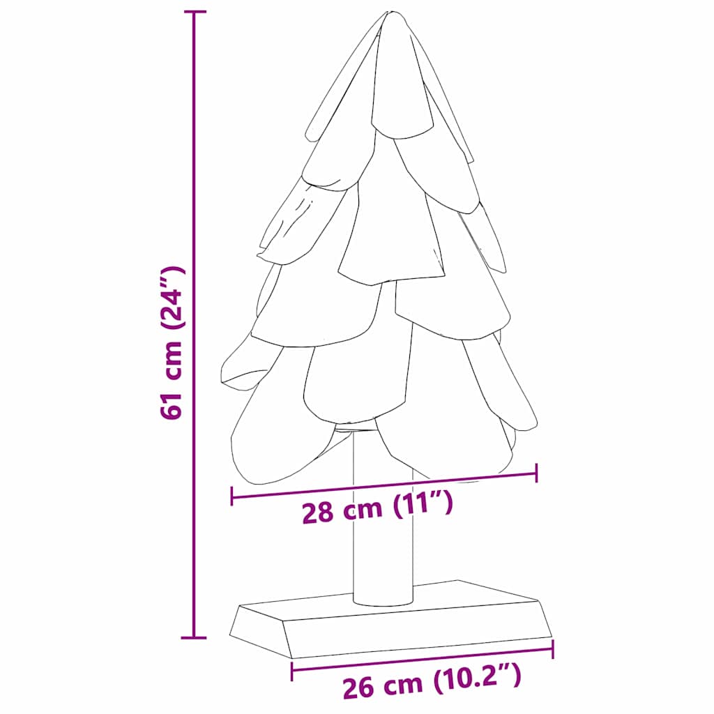 Christmas Tree with Stand Brown 60 cm Solid teak wood
