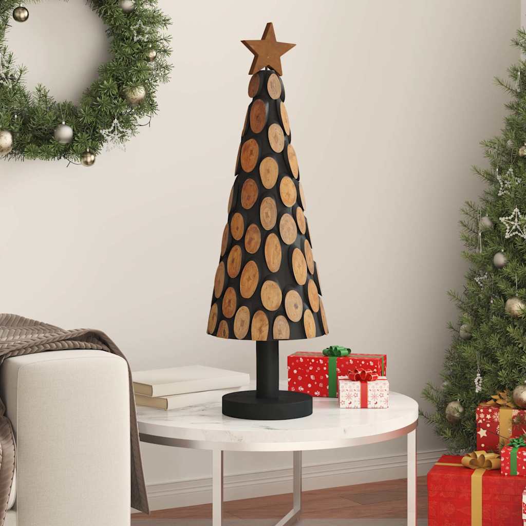 Christmas Tree with Stand Brown 90 cm Solid teak wood