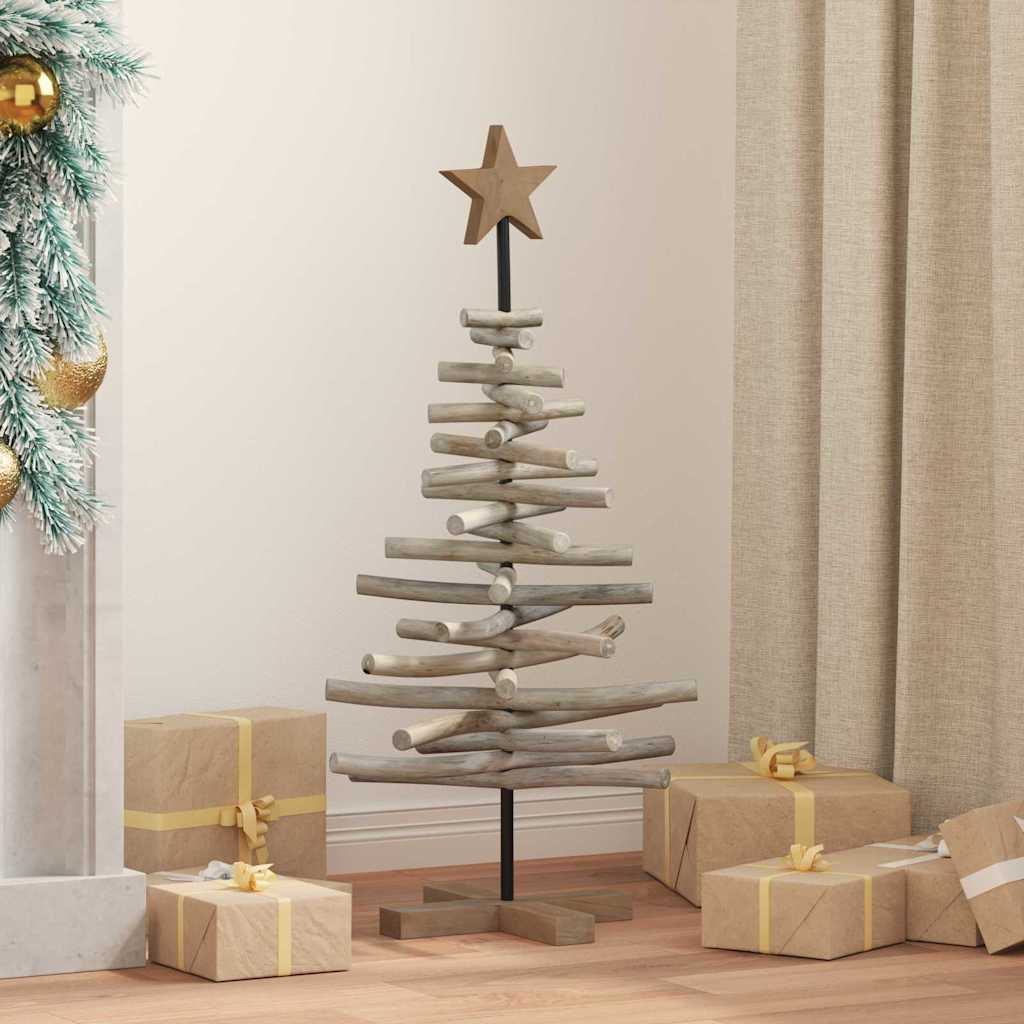 Christmas Tree with Stand Brown 90 cm Solid teak wood