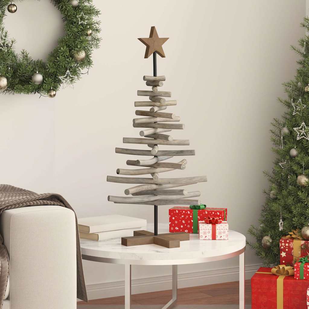 Christmas Tree with Stand Brown 90 cm Solid teak wood