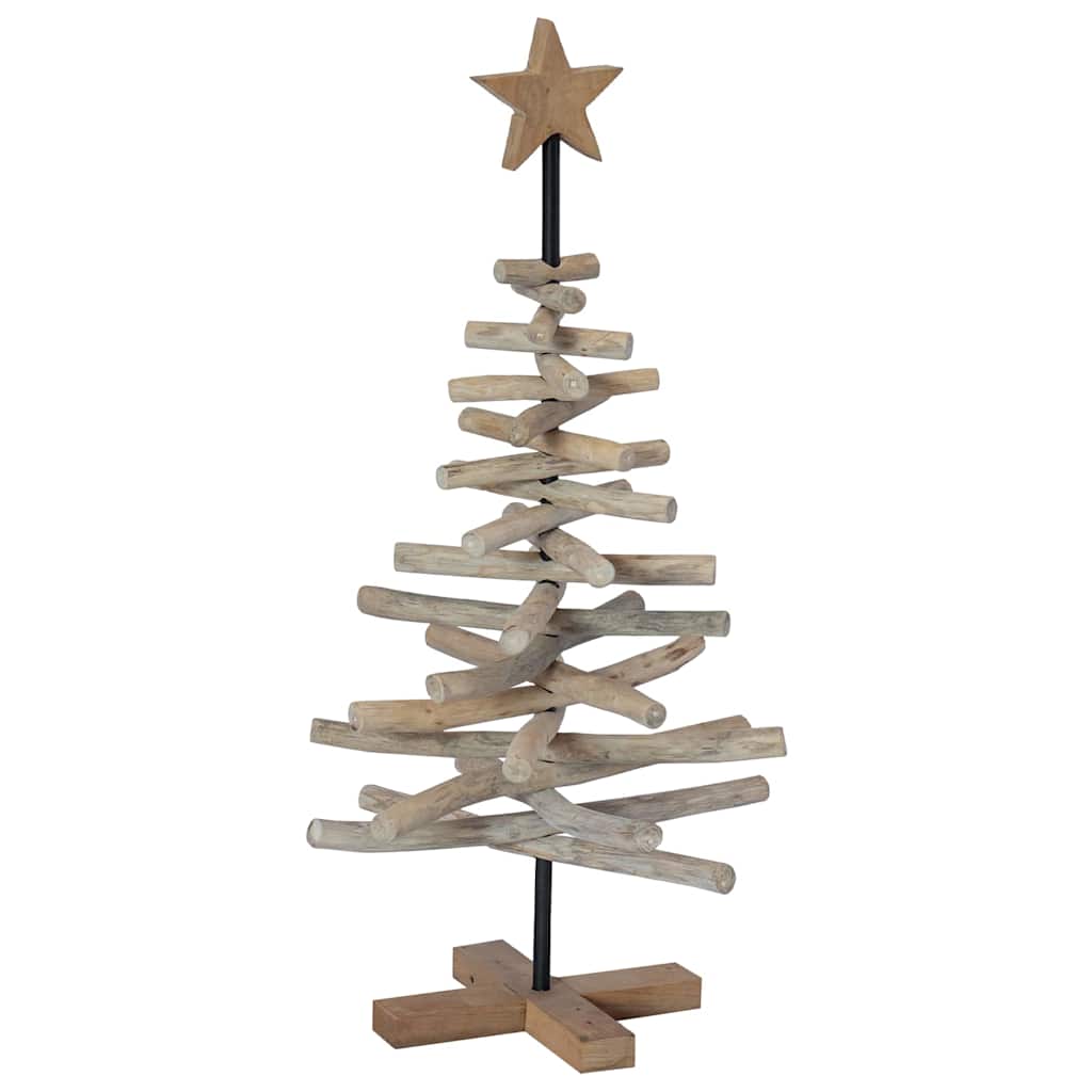 Christmas Tree with Stand Brown 90 cm Solid teak wood