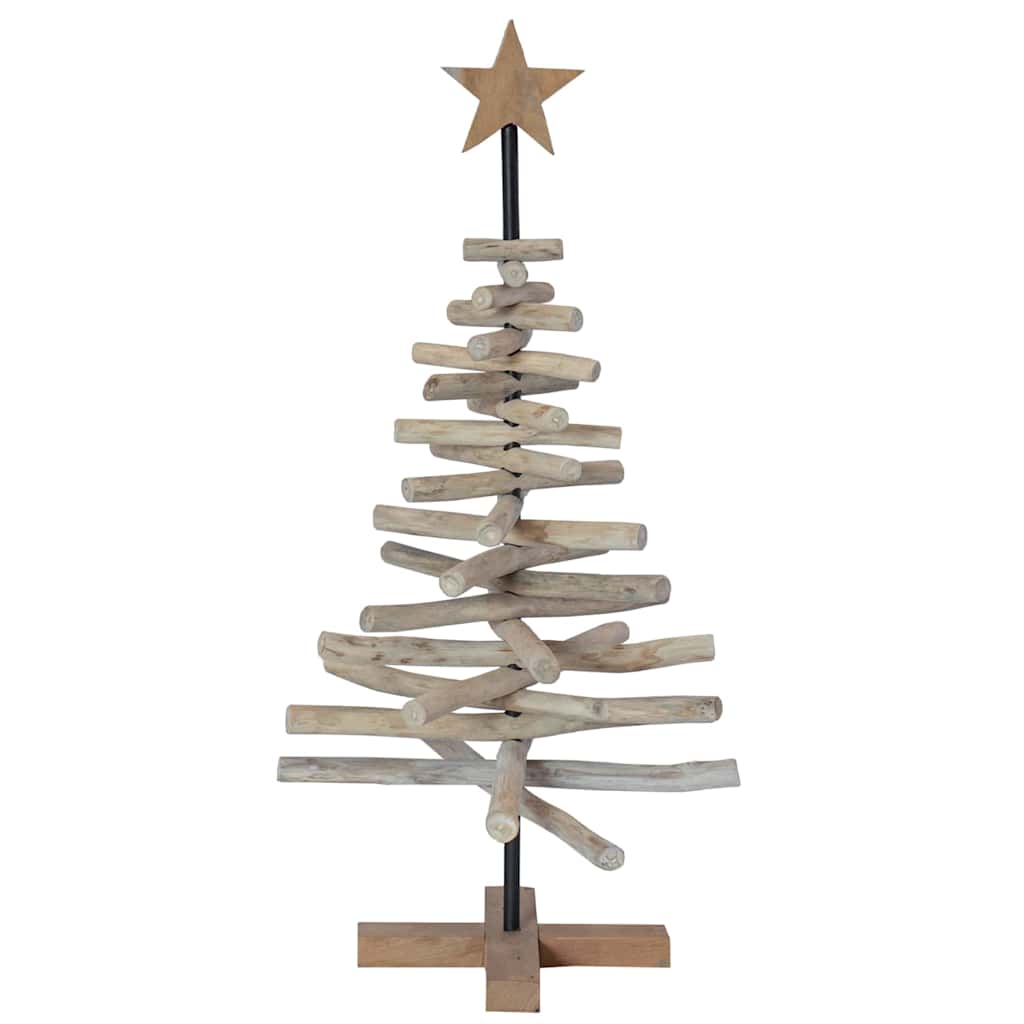 Christmas Tree with Stand Brown 90 cm Solid teak wood