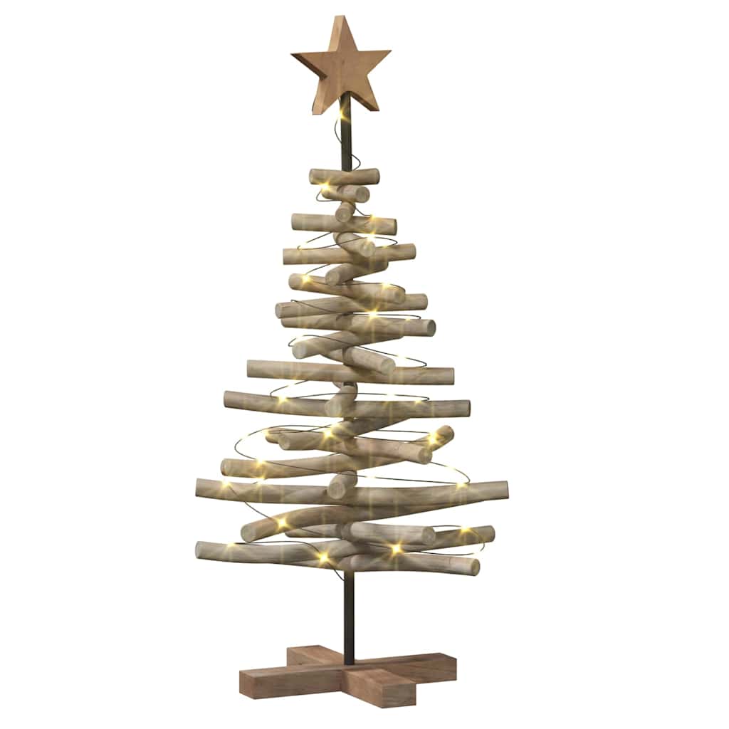 Christmas Tree with Stand Brown 90 cm Solid teak wood