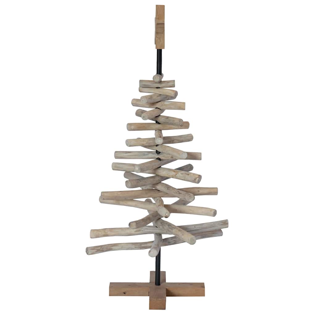 Christmas Tree with Stand Brown 90 cm Solid teak wood