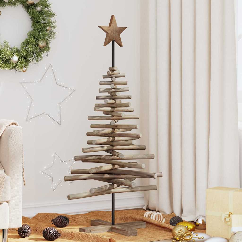 Christmas Tree with Stand Brown 120 cm Solid teak wood