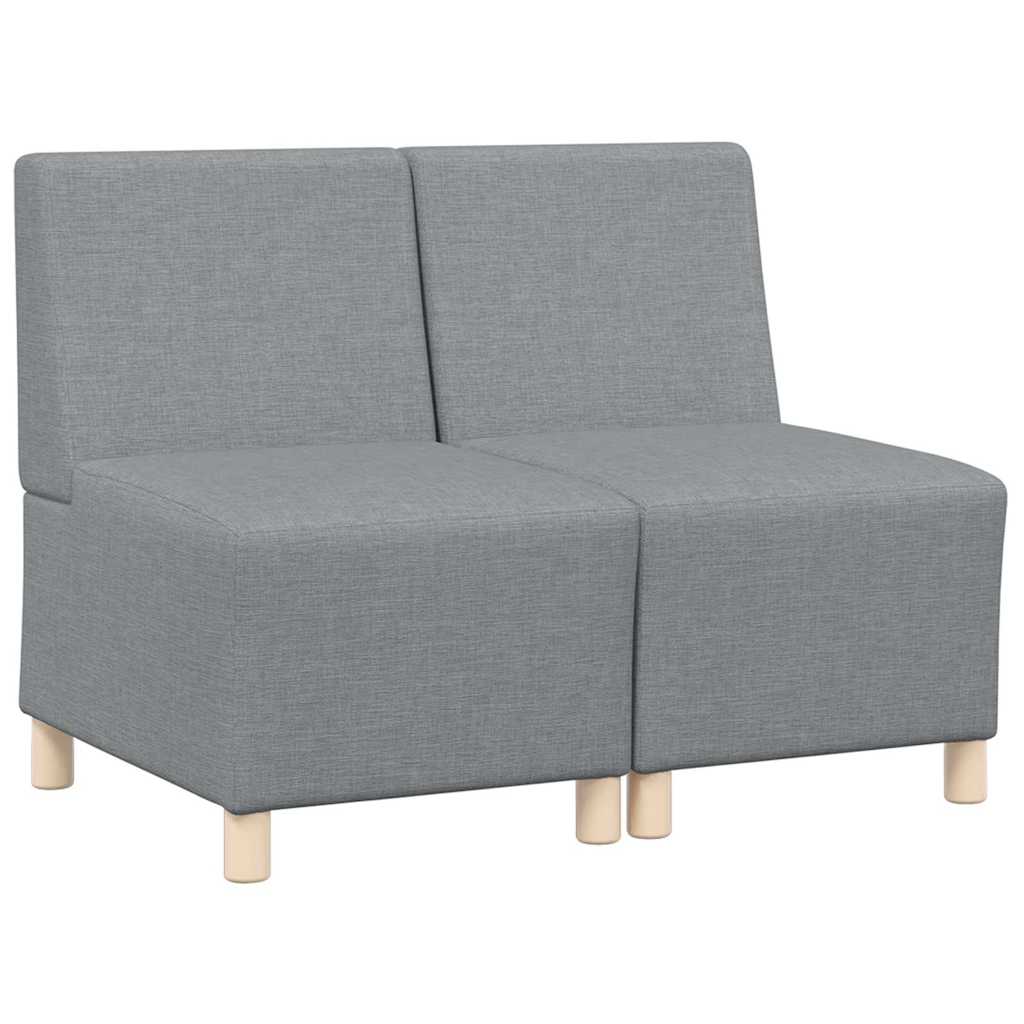 Modular Sofa Unit Armless 2 pcs Light Grey 55 x 74 x 82 cm