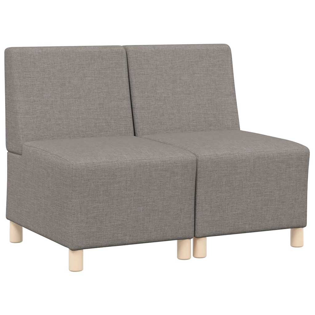 Modular Sofa Unit Armless 2 pcs Taupe 55 x 74 x 82 cm Fabric