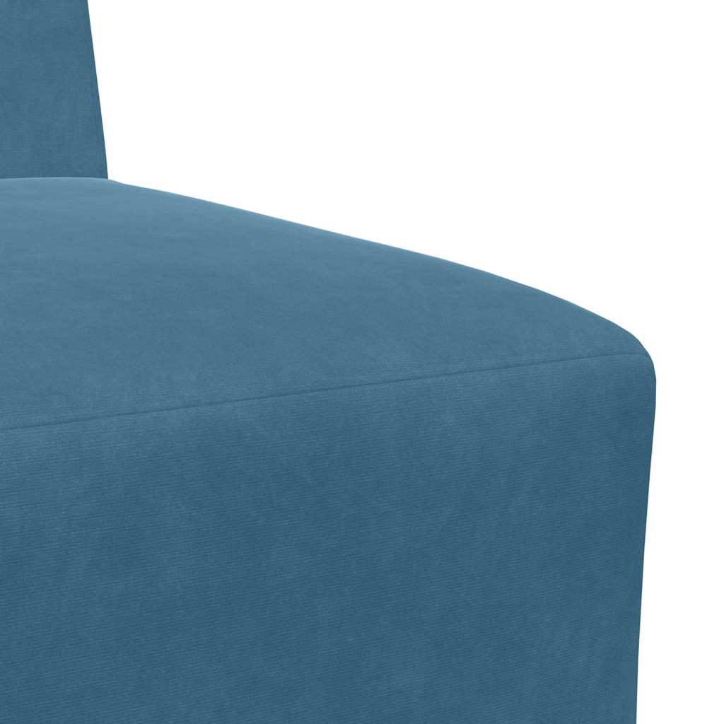 Modular Sofa Unit Armless 2 pcs Blue 55 x 74 x 82 cm Velvet