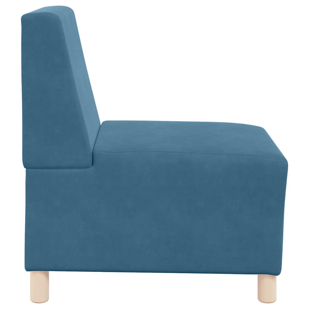 Modular Sofa Unit Armless 2 pcs Blue 55 x 74 x 82 cm Velvet