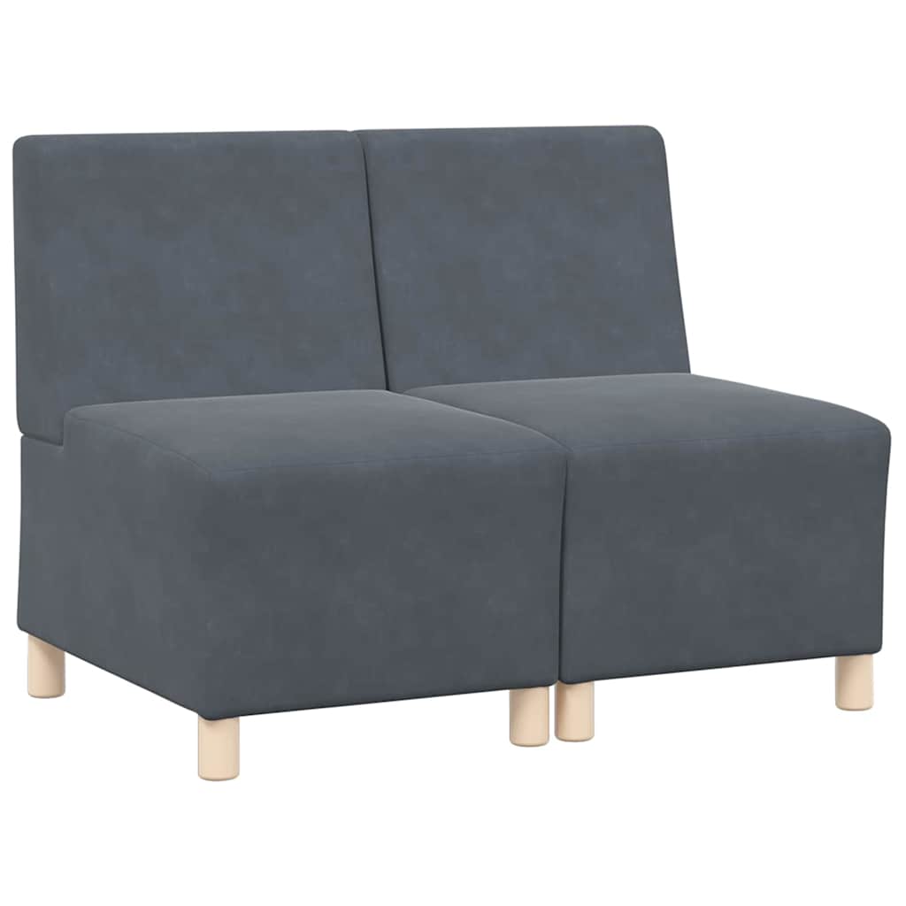 Modular Sofa Unit Armless 2 pcs Dark Grey 55 x 74 x 82 cm