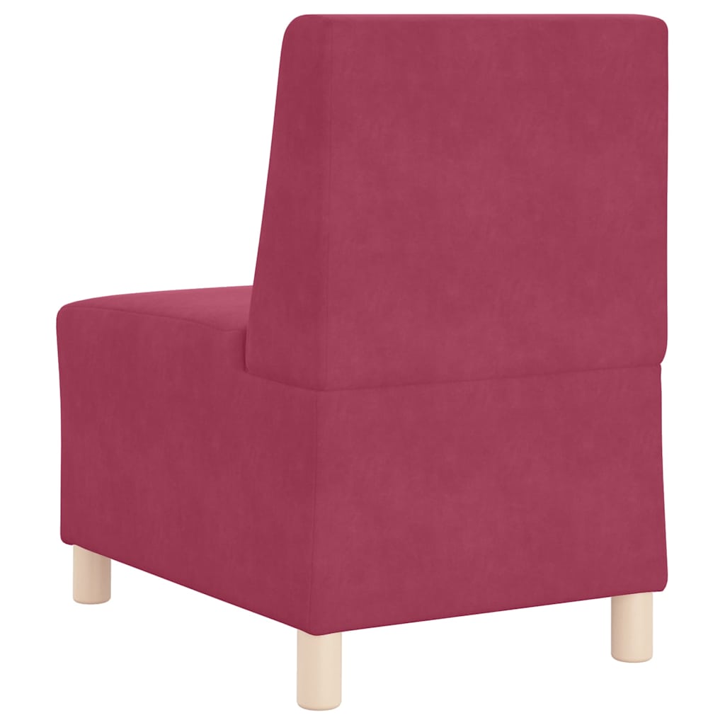 Modular Sofa Unit Armless 2 pcs Wine Red 55 x 74 x 82 cm Velvet