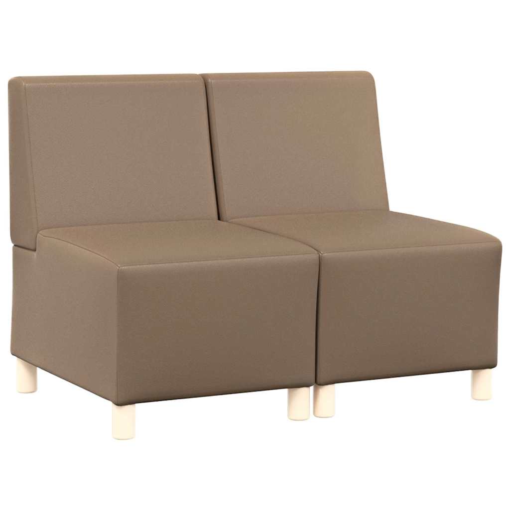 Modular Sofa Unit Armless 2 pcs Cappuccino 55 x 74 x 82 cm