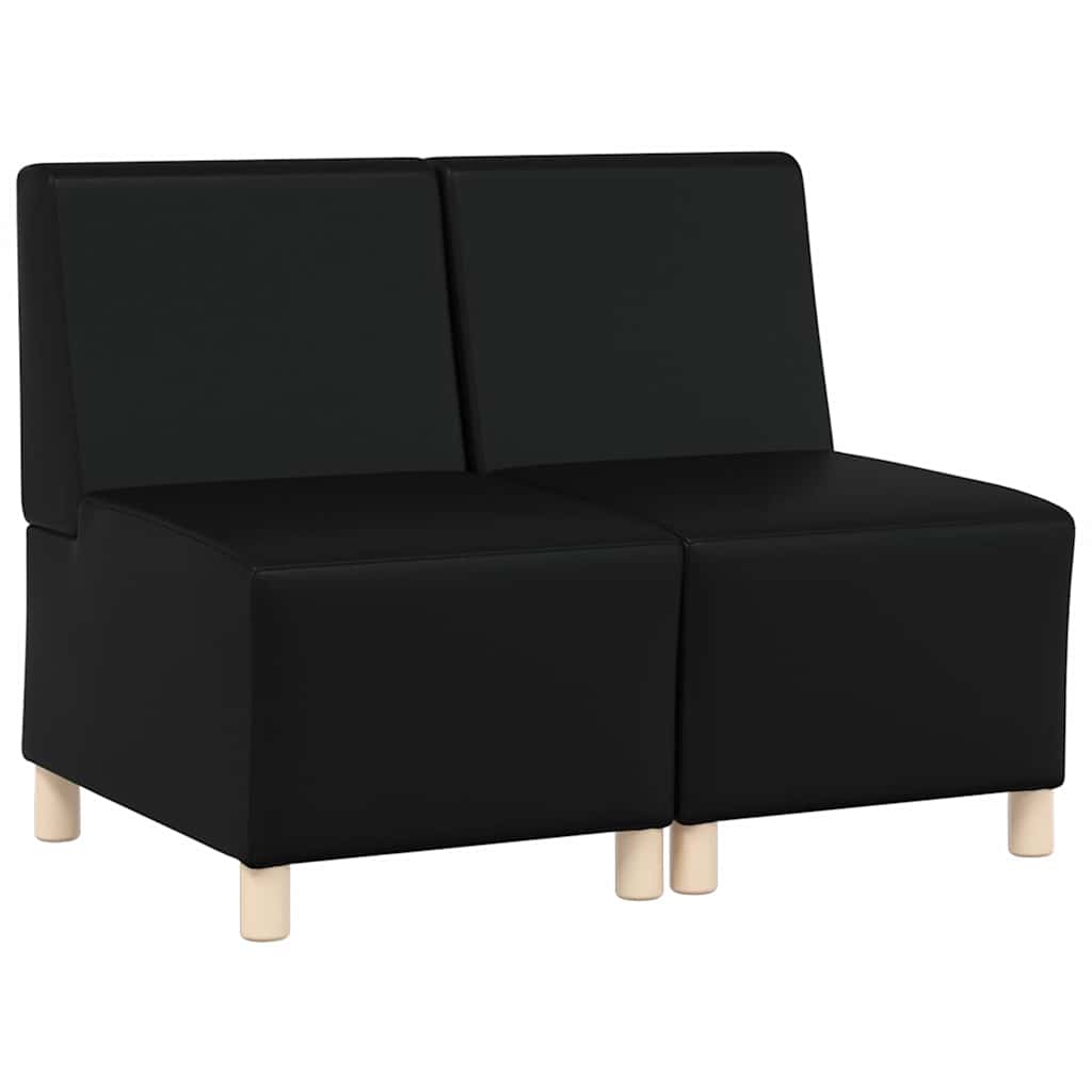 Modular Sofa Unit Armless 2 pcs Black 55 x 74 x 82 cm