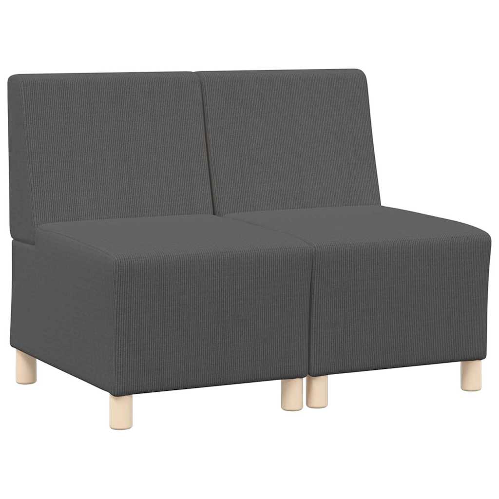 Modular Sofa Unit Armless 2 pcs Dark Grey 55 x 74 x 82 cm