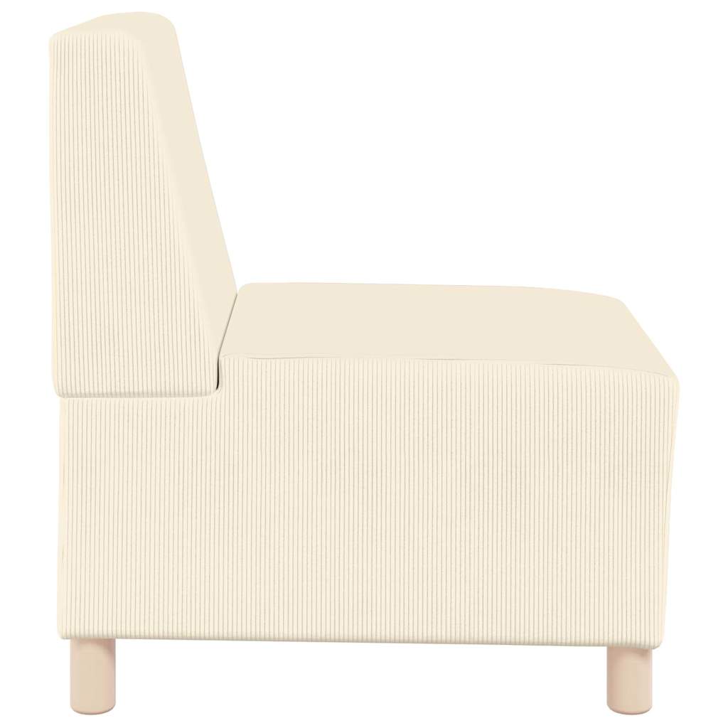 Modular Sofa Unit Armless 2 pcs Cream 55 x 74 x 82 cm