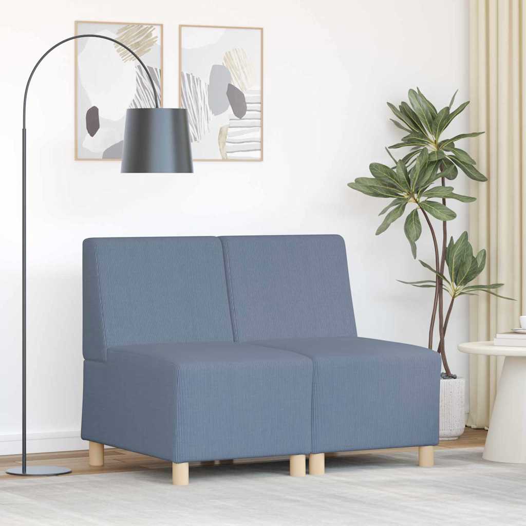 Modular Sofa Unit Armless 2 pcs Blue 55 x 74 x 82 cm