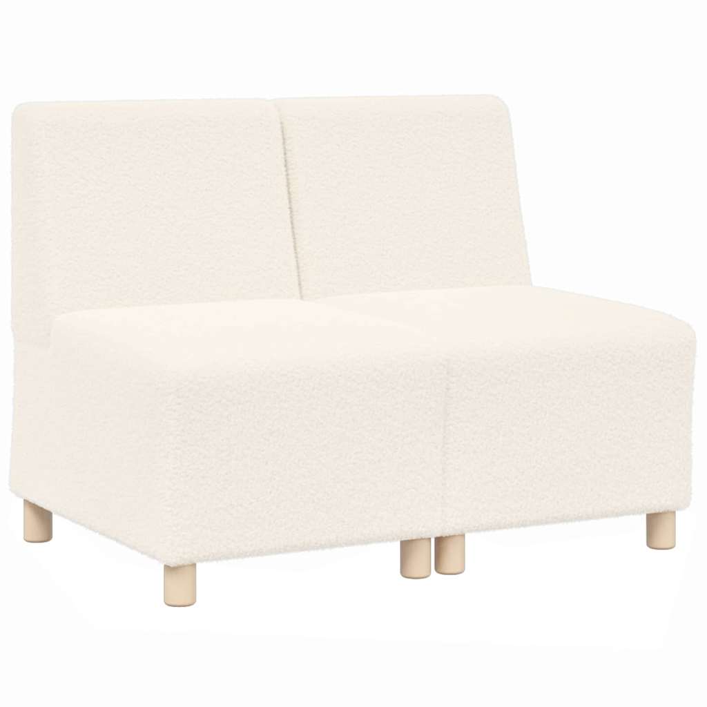 Modular Sofa Unit Armless 2 pcs Cream 55 x 74 x 82 cm