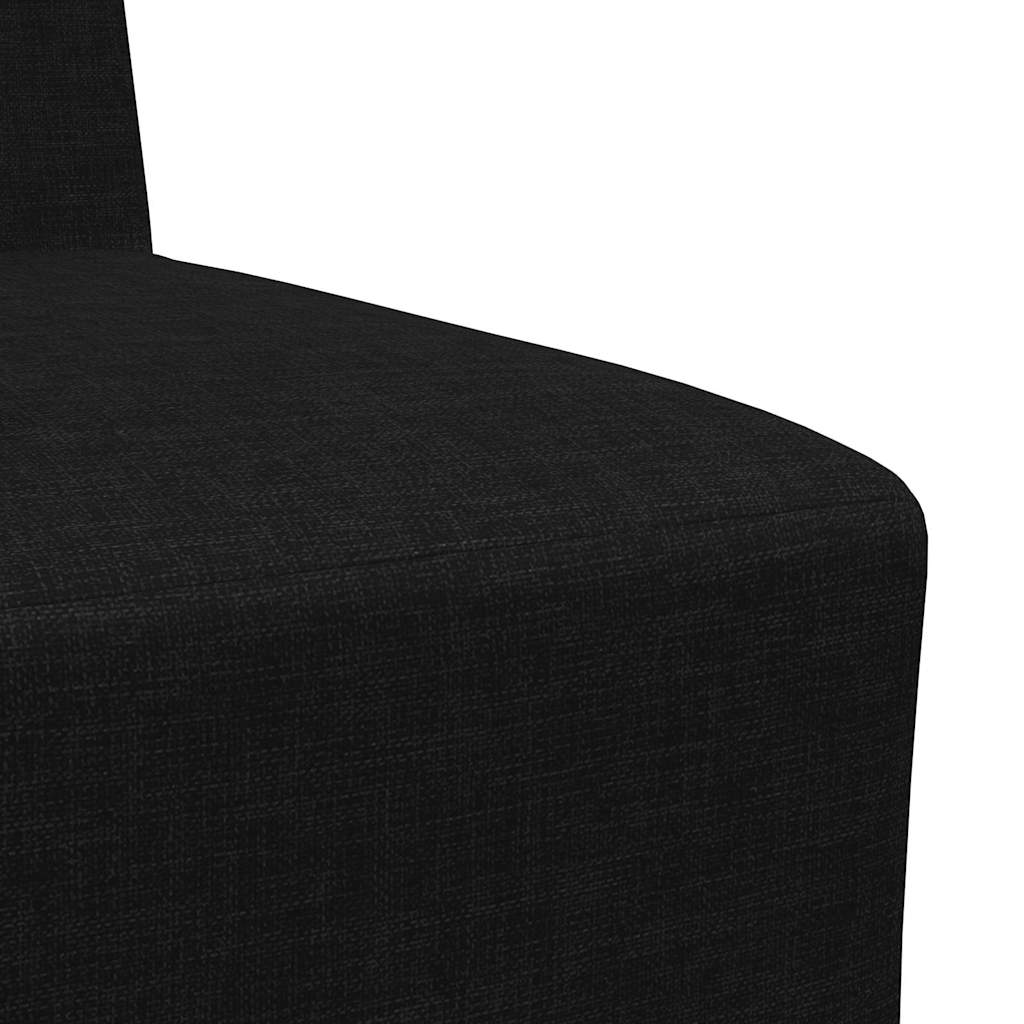 Modular Sofa Unit Armless 3 pcs Black 55 x 74 x 82 cm Fabric