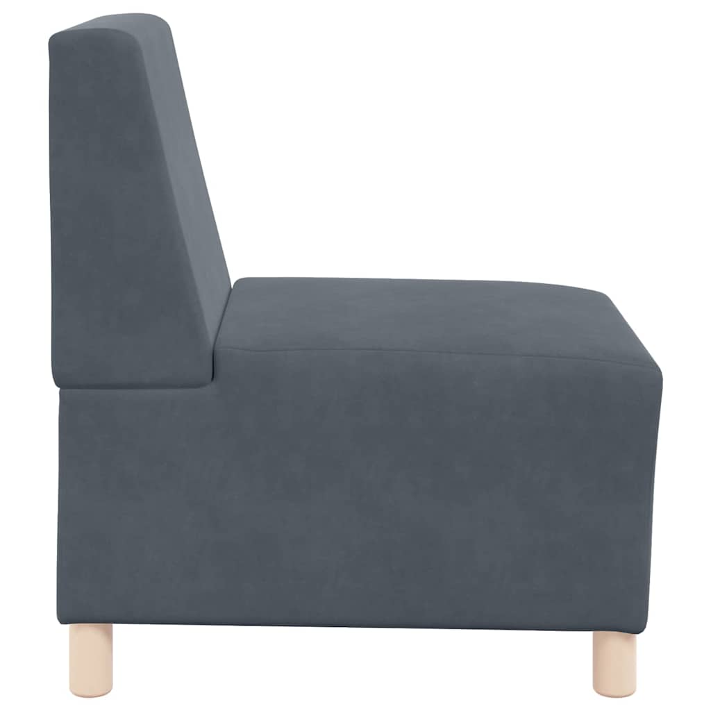 Modular Sofa Unit Armless 3 pcs Dark Grey 55 x 74 x 82 cm