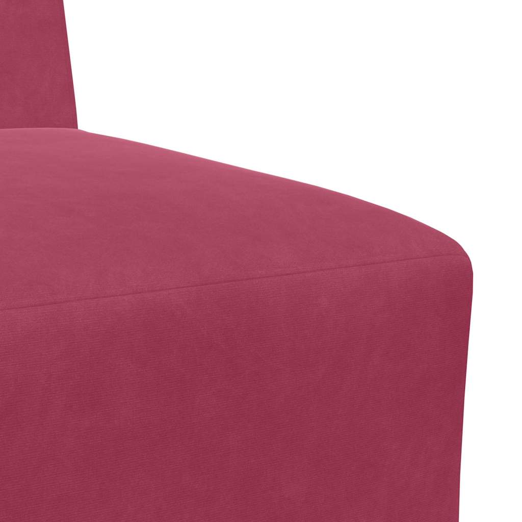 Modular Sofa Unit Armless 3 pcs Wine Red 55 x 74 x 82 cm Velvet