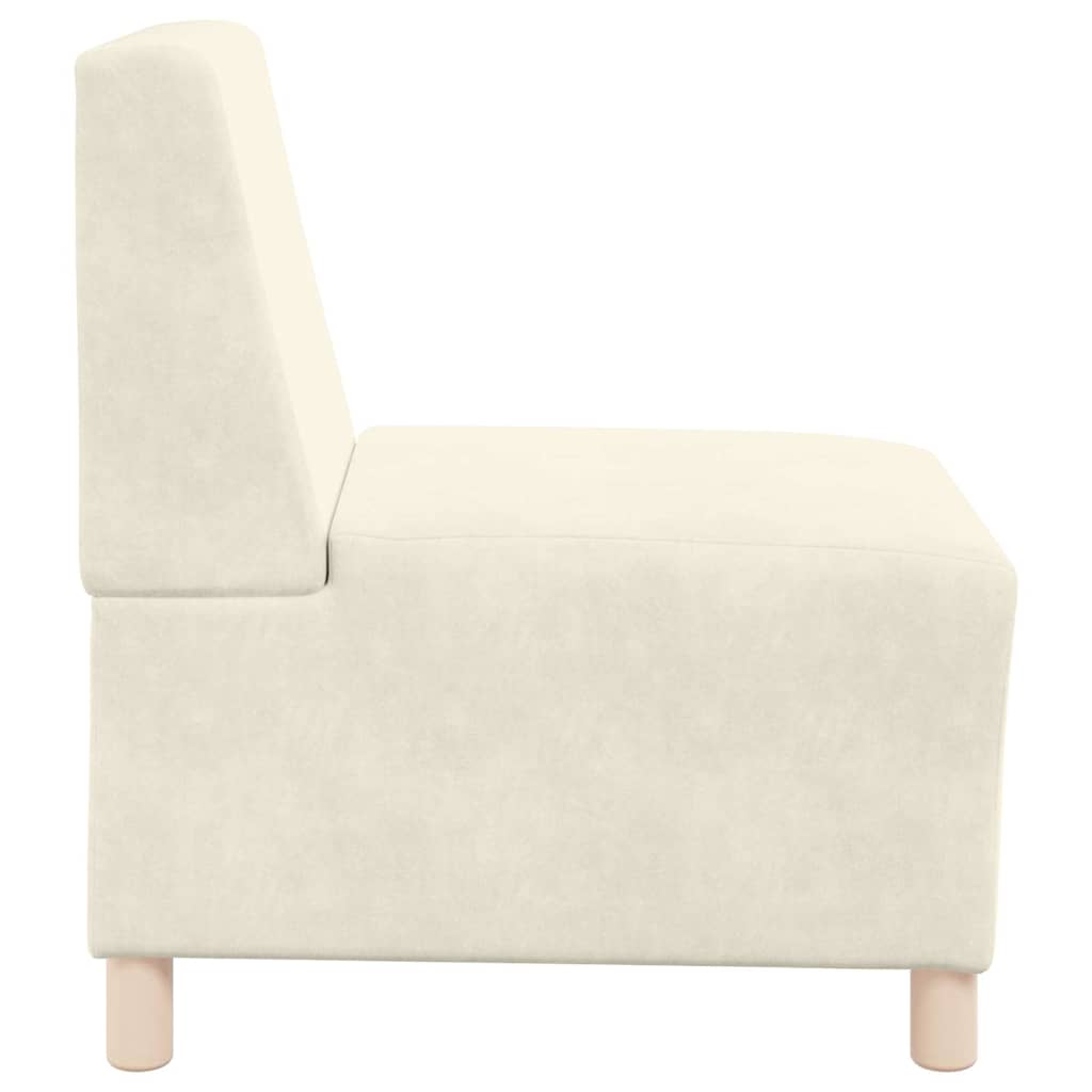 Modular Sofa Unit Armless 3 pcs Cream 55 x 74 x 82 cm Velvet