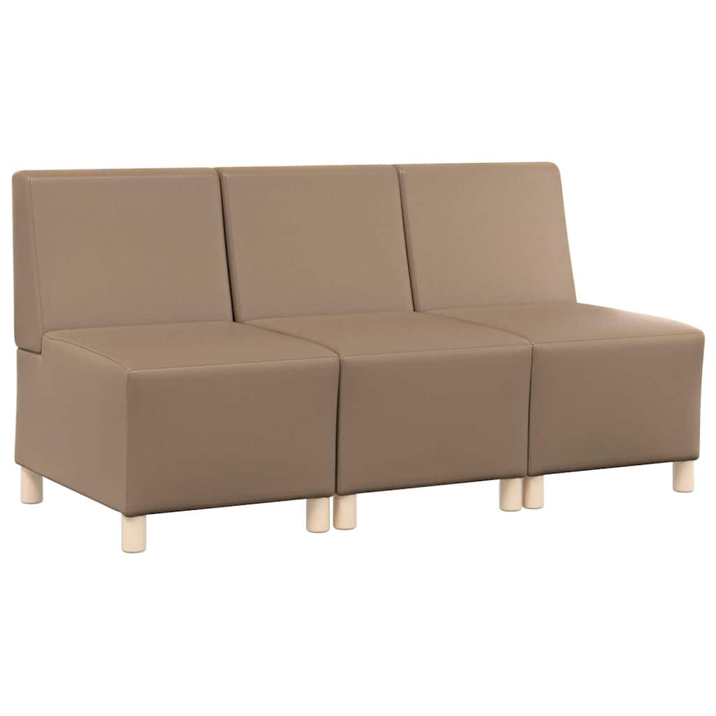 Modular Sofa Unit Armless 3 pcs Cappuccino 55 x 74 x 82 cm