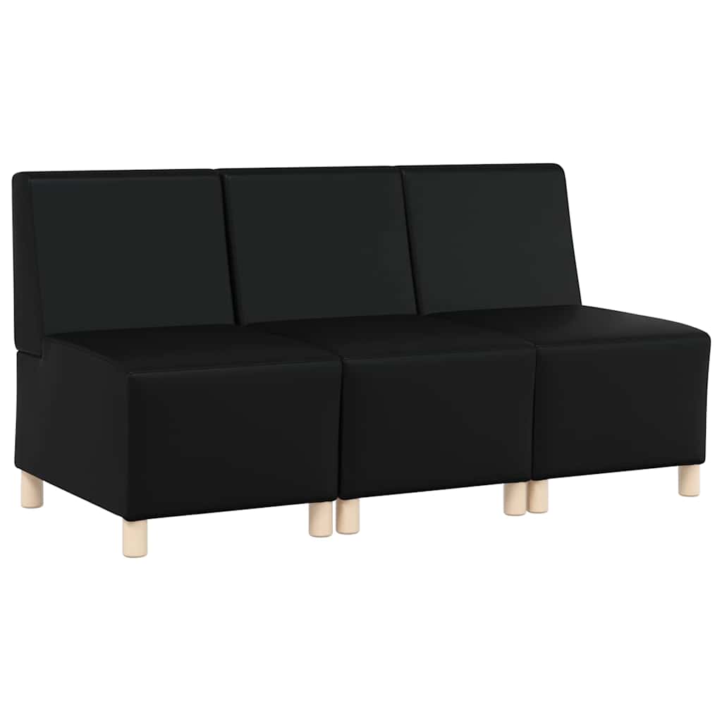 Modular Sofa Unit Armless 3 pcs Black 55 x 74 x 82 cm