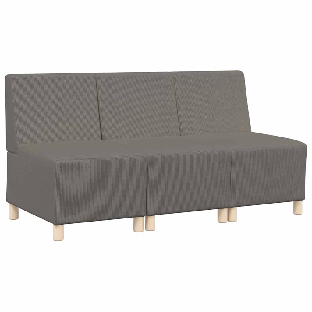 Modular Sofa Unit Armless 3 pcs Light Grey 55 x 74 x 82 cm