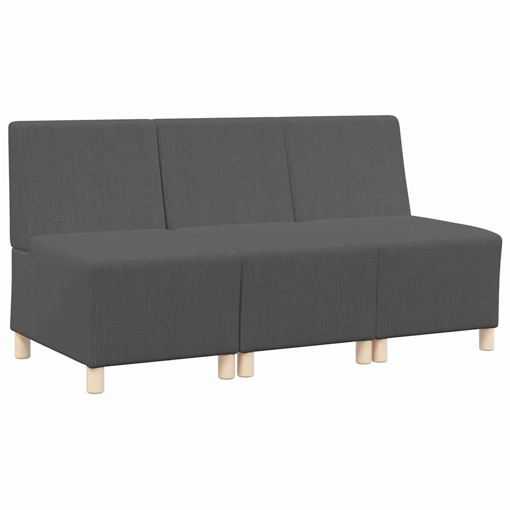 Modular Sofa Unit Armless 3 pcs Dark Grey 55 x 74 x 82 cm