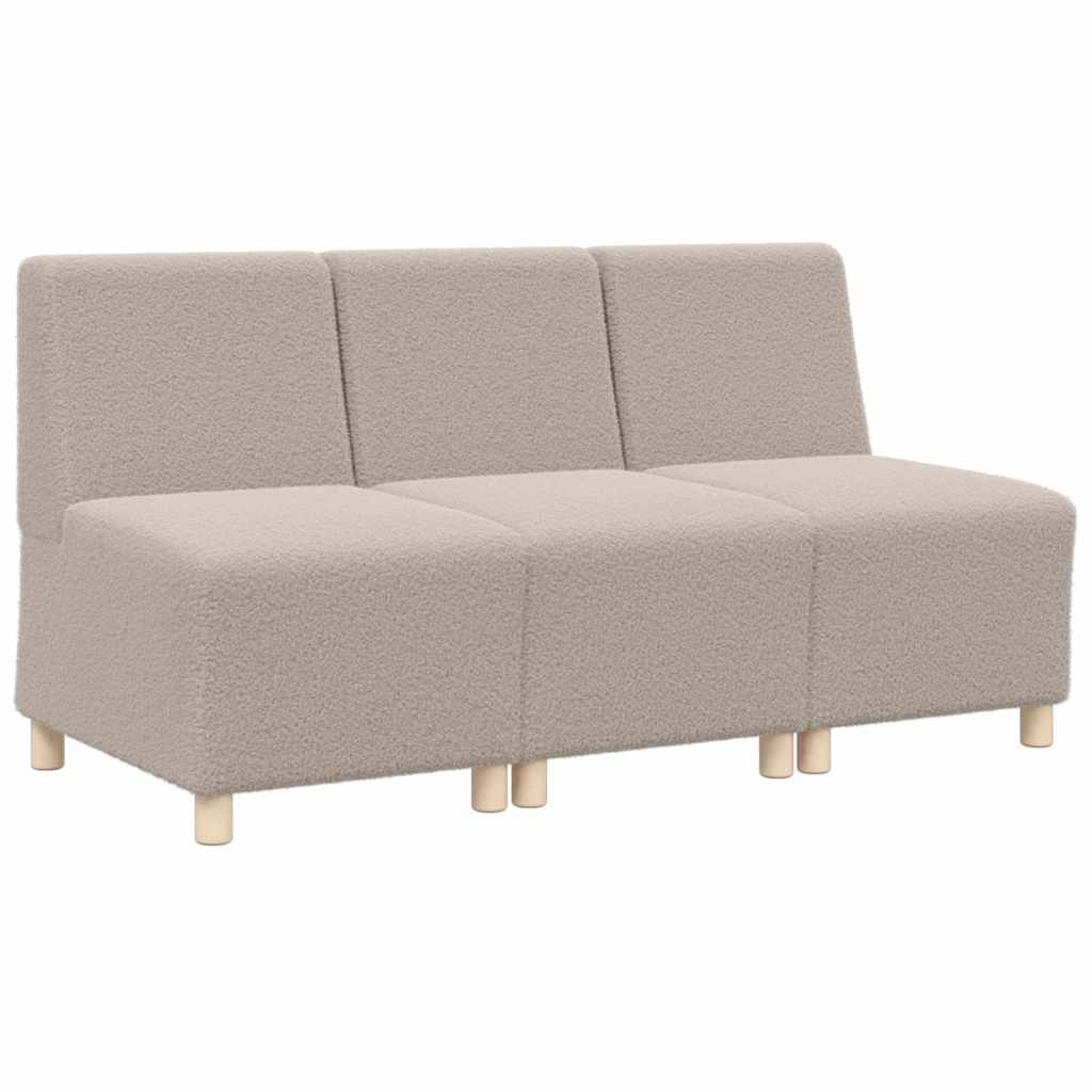 Modular Sofa Unit Armless 3 pcs Light Grey 55 x 74 x 82 cm