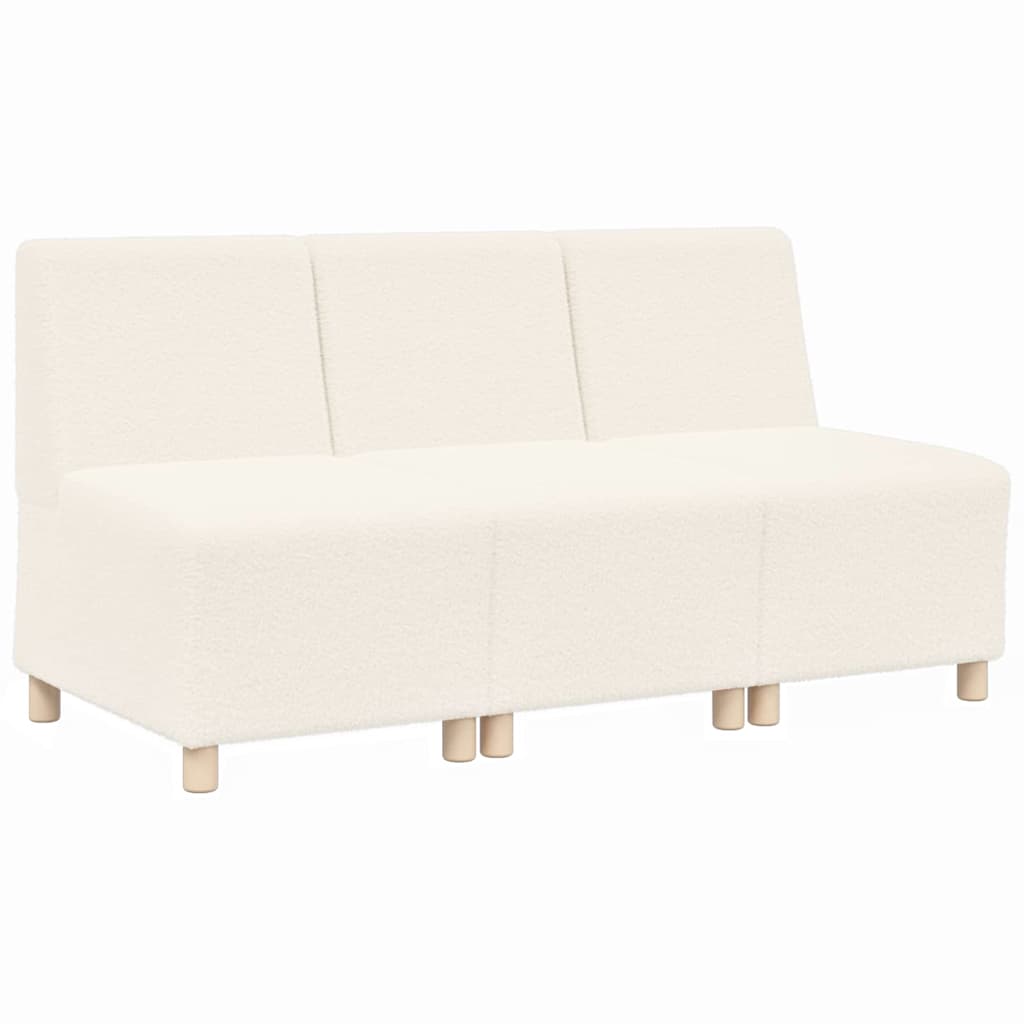 Modular Sofa Unit Armless 3 pcs Cream 55 x 74 x 82 cm