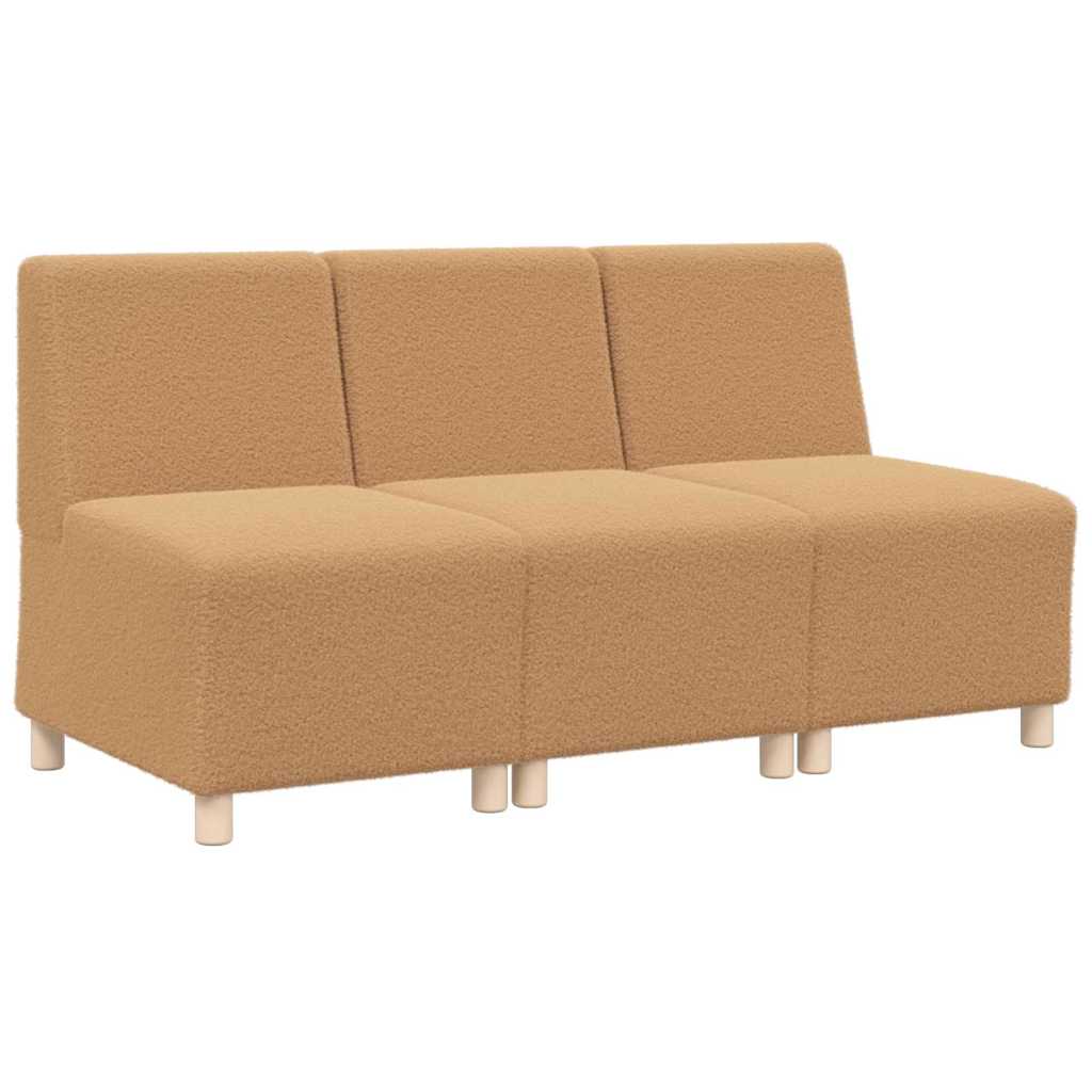 Modular Sofa Unit Armless 3 pcs Beige 55 x 74 x 82 cm
