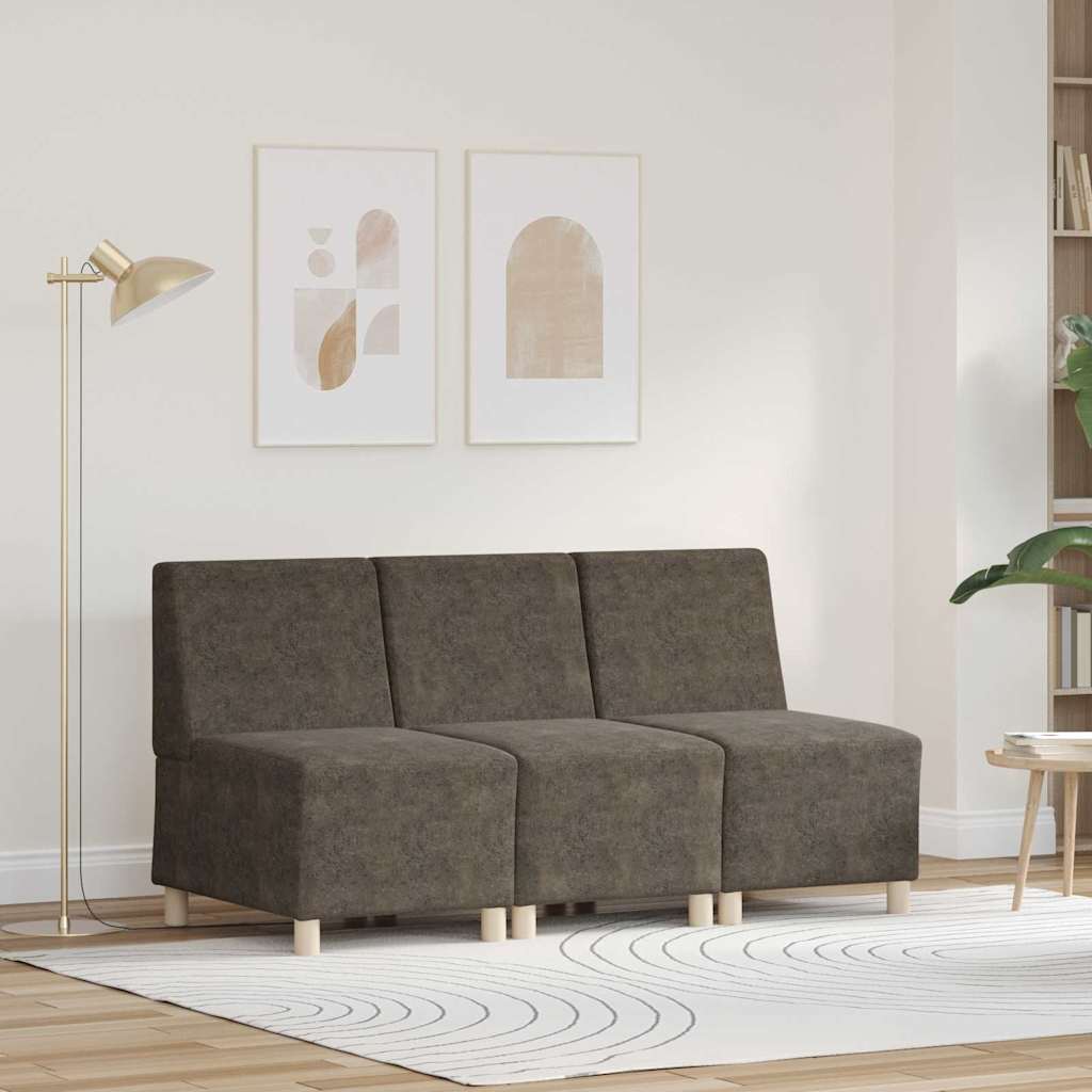 Modular Sofa Unit Armless 3 pcs Dark Grey 55 x 74 x 82 cm