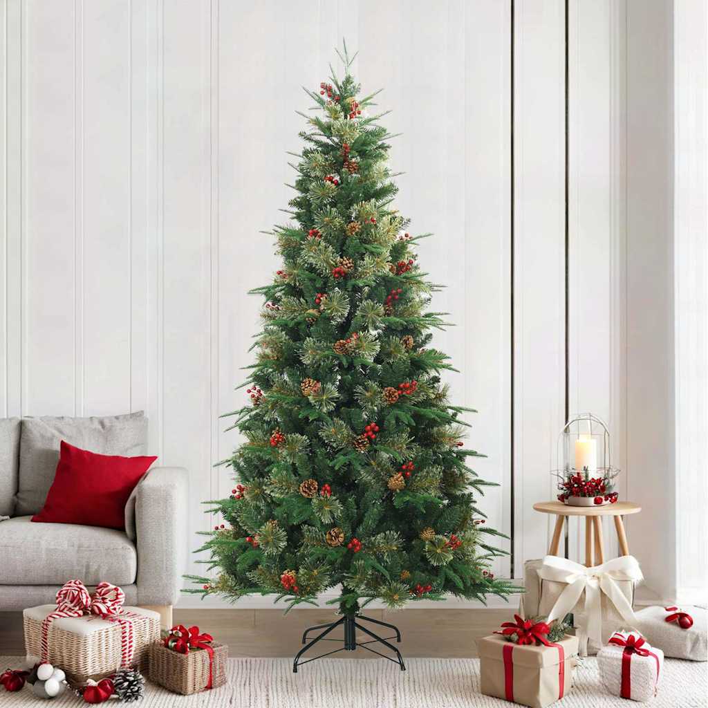 Artificial Hinged Christmas Tree Green 240 cm PVC, PE and Steel