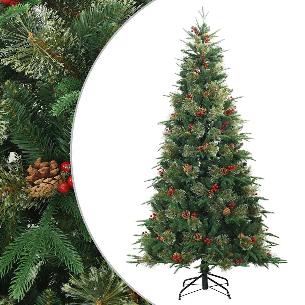 Artificial Hinged Christmas Tree Green 240 cm PVC, PE and Steel