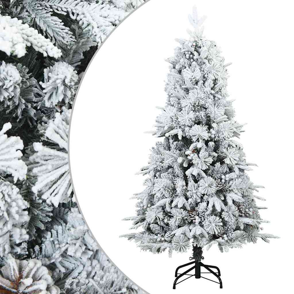 Artificial Hinged Christmas Tree Snow Flocked White 150 cm