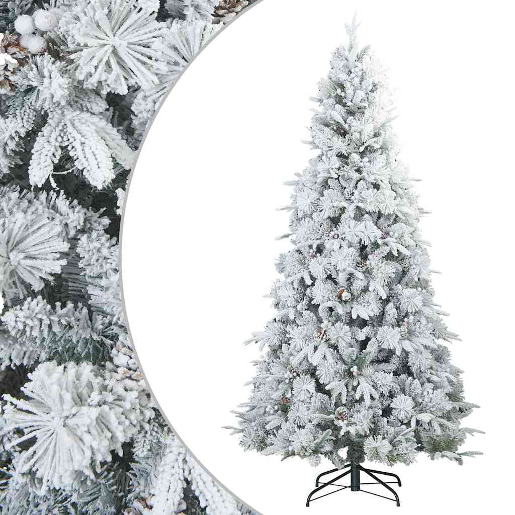Artificial Hinged Christmas Tree Snow Flocked White 180 cm